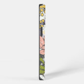 イニシャルガーリーカラフルインクアートかわいらし植物学 iPhoneケース (右側面)