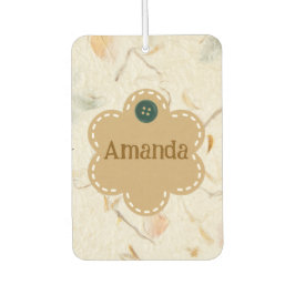 イニシャルガーリー手作り背景の押しフローラ カーエアーフレッシュナー