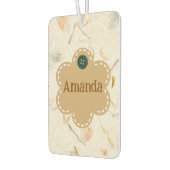 イニシャルガーリー手作り背景の押しフローラ カーエアーフレッシュナー (左)