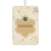 イニシャルガーリー手作り背景の押しフローラ カーエアーフレッシュナー (裏面)