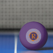 イニシャルガーリー紫の丸の正方形パターン 卓球ボール (ネット)