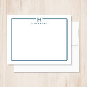 イニシャルギフト男性へオフィス文房具ネイビーブルー ノートカード