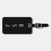 イニシャルギフト オーダーメイド 名前 ブラック ホワイト ラゲッジタグ (正面横)