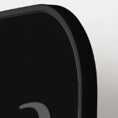 イニシャルクパーソナライズされたロエレガントググレーモノグラム ピックルボールラケット (左詳細)