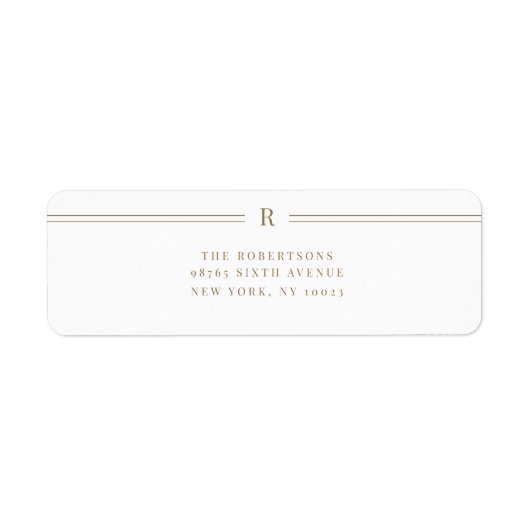 イニシャルクラシック結婚差出人住所ラベル ラベル (正面)