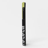 イニシャルグパーソナライズされたリーンブラックダマスクケース Case-Mate iPhoneケース (裏面/左)