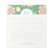 イニシャルコンテンポラリーボホフローラ並び ノートパッド (正面)