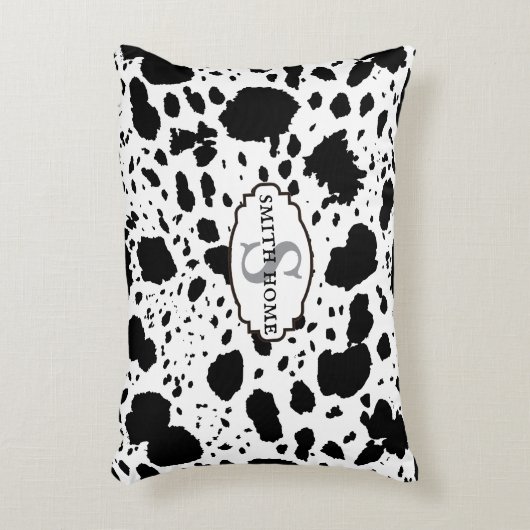 イニシャルコーウィドプリントモダンコージー | キャビンスタイル アクセントクッション (正面(垂直))