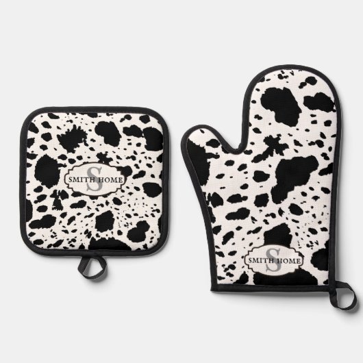 イニシャルコーウィドプリントモダンコージー | キャビンスタイル 鍋つかみ&鍋敷きセット (正面)