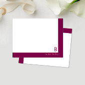 イニシャルコーナーバンド ワインレッド パーソナルステーショナリー ノートカード