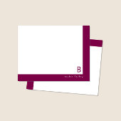 イニシャルコーナーバンド ワインレッド パーソナルステーショナリー ノートカード