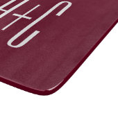 イニシャルシンプルカップル |ホワイト&ブルゴーニュ カッティングボード (角)