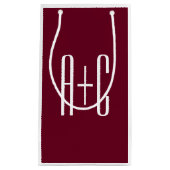 イニシャルシンプルカップル |ホワイト&ブルゴーニュ スモールペーパーバッグ (正面)