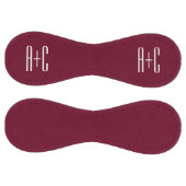 イニシャルシンプルカップル |ホワイト&ブルゴーニュ ソフトボール (パネル)