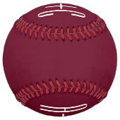 イニシャルシンプルカップル |ホワイト&ブルゴーニュ ソフトボール (裏面)