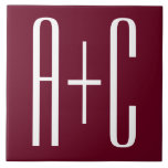 イニシャルシンプルカップル |ホワイト&ブルゴーニュ タイル<br><div class="desc">クラッシーはっきりした、&モダン.</div>