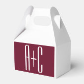 イニシャルシンプルカップル |ホワイト&ブルゴーニュ フェイバーボックス (裏面サイド)