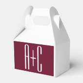 イニシャルシンプルカップル |ホワイト&ブルゴーニュ フェイバーボックス (正面サイド)