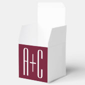 イニシャルシンプルカップル |ホワイト&ブルゴーニュ フェイバーボックス (オープン)