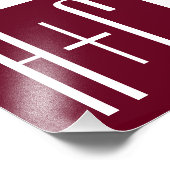 イニシャルシンプルカップル |ホワイト&ブルゴーニュ フォトプリント            (角)