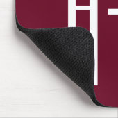 イニシャルシンプルカップル |ホワイト&ブルゴーニュ マウスパッド (コーナー)