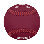 イニシャルシンプルカップル |ホワイト&ブルゴーニュ 野球ボール (裏面)