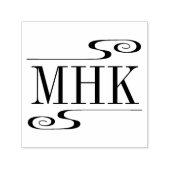 イニシャルシンプルスワールモノグラム セルフインキングスタンプ (デザイン)