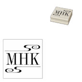 イニシャルシンプルスワールモノグラム ラバースタンプ (押印)