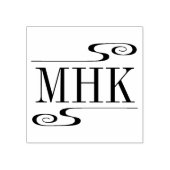 イニシャルシンプルスワールモノグラム ラバースタンプ (インプリント)