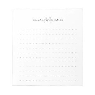 イニシャルシンプルモノグラムカップル名点々のある行 ノートパッド
