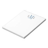 イニシャルシンプルモノグラムブラックアンドブルーメモ帳 ノートパッド (回転)