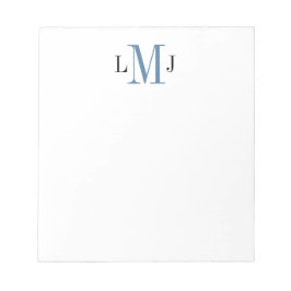 イニシャルシンプルモノグラムブラックアンドブルーメモ帳 ノートパッド