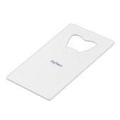 イニシャルシンプル文字のモノグラムで名前を追加  クレジットカード栓抜き (正面アングル)