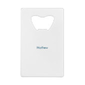 イニシャルシンプル文字のモノグラムで名前を追加  クレジットカード栓抜き (裏面)