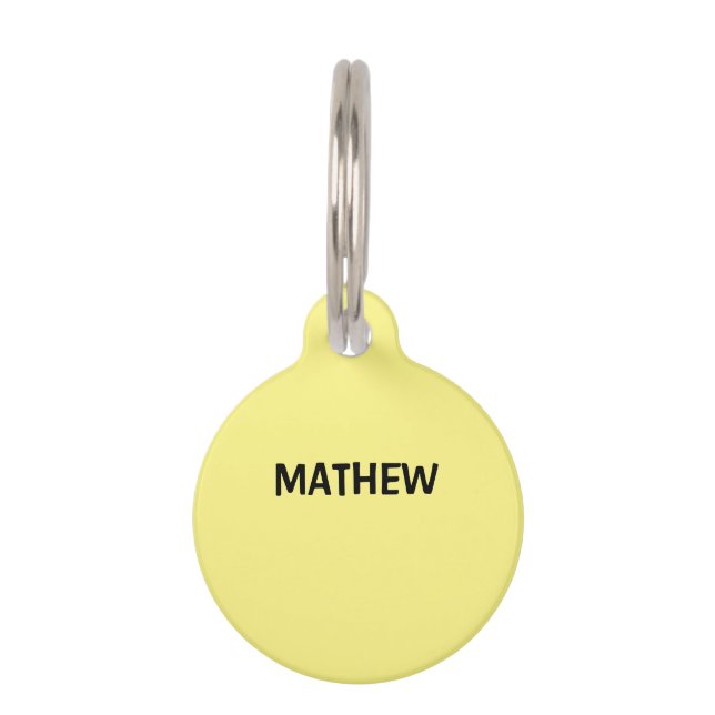 イニシャルシンプル文字のモノグラムで名前を追加  ペット　ネームタグ (正面)