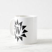 イニシャルジオメトリ三角形を変更V W X Y Z コーヒーマグカップ (正面左)