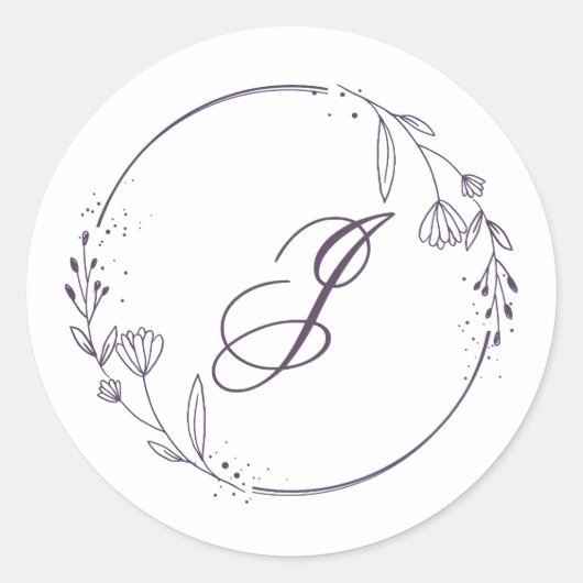 イニシャルステッカー ラウンドシール (正面)