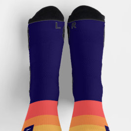 イニシャルストライプのソックス。カスタマイズ.クルーソックス ソックス