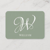 イニシャルスパーソナライズされたゲエレガントリーグリーンモノグラム 名刺 (正面)