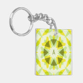 イニシャルズカスタムブライトイエローグリーンサマースター キーホルダー (正面左)