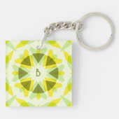 イニシャルズカスタムブライトイエローグリーンサマースター キーホルダー (裏面)