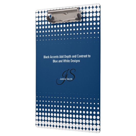 イニシャルタグラインハーフトーンブルーホワイト個人 クリップボード (左)