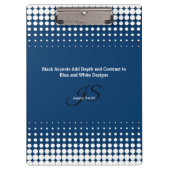 イニシャルタグラインハーフトーンブルーホワイト個人 クリップボード (正面)