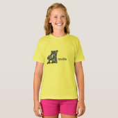 イニシャルデイジーモノグラム A オーダーメイド Tシャツ (正面フル)