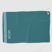 イニシャルトレンディーソライネイビーブルーとストライプ ゴルフタオル (横)
