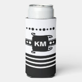 イニシャルドットストライプのリラックス追加白と黒 スリム缶クーラー (Seltzer裏面)