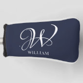 イニシャルネパーソナライズされたイエレガントビーブルーモノグラム ゴルフヘッドカバー (正面)