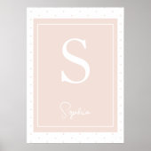 イニシャルネームパーソナライズされたモノグラム子供部屋 ポスター (正面)