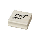 イニシャルハートを矢印リノカットでパーソナライズ ラバースタンプ (スタンプ)