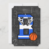 イニシャルバスケットパーソナライズされたボールレターB 招待状 (正面)